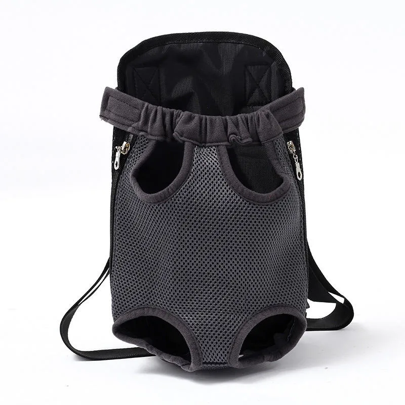 Mochila de lona plegable exterior Pet Cat pecho hombro Mesh Bolso mochila de viaje portátil