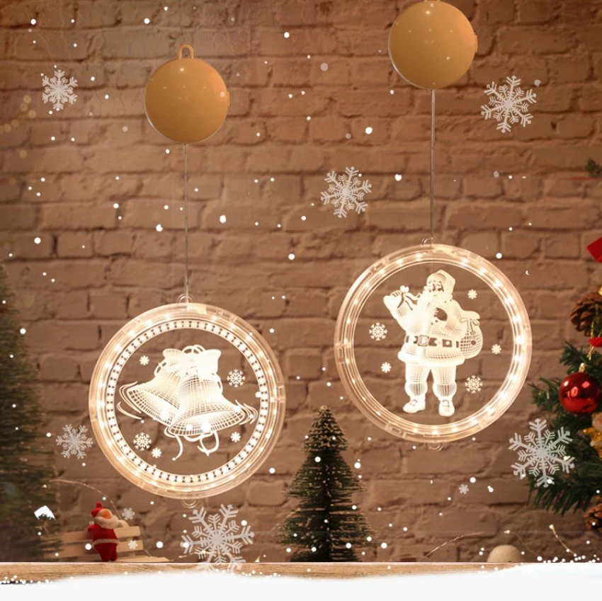 Christmas Decoration 3D Alphabet Suction Cup Lights LED String Lights Christmas Tree Atmosphere Lights