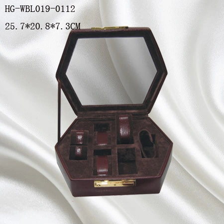 Wholesale/Supplier Luxury Round Leather Watch Box of 6 Slots