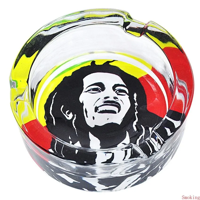 Bob Marley Ashtray Clear Glass Jar Ash Tray Decorative Cigarette