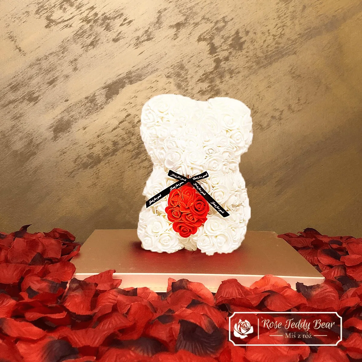 Hot Sale Rose Teddy Bear PE Foam Handmade with Gift Box