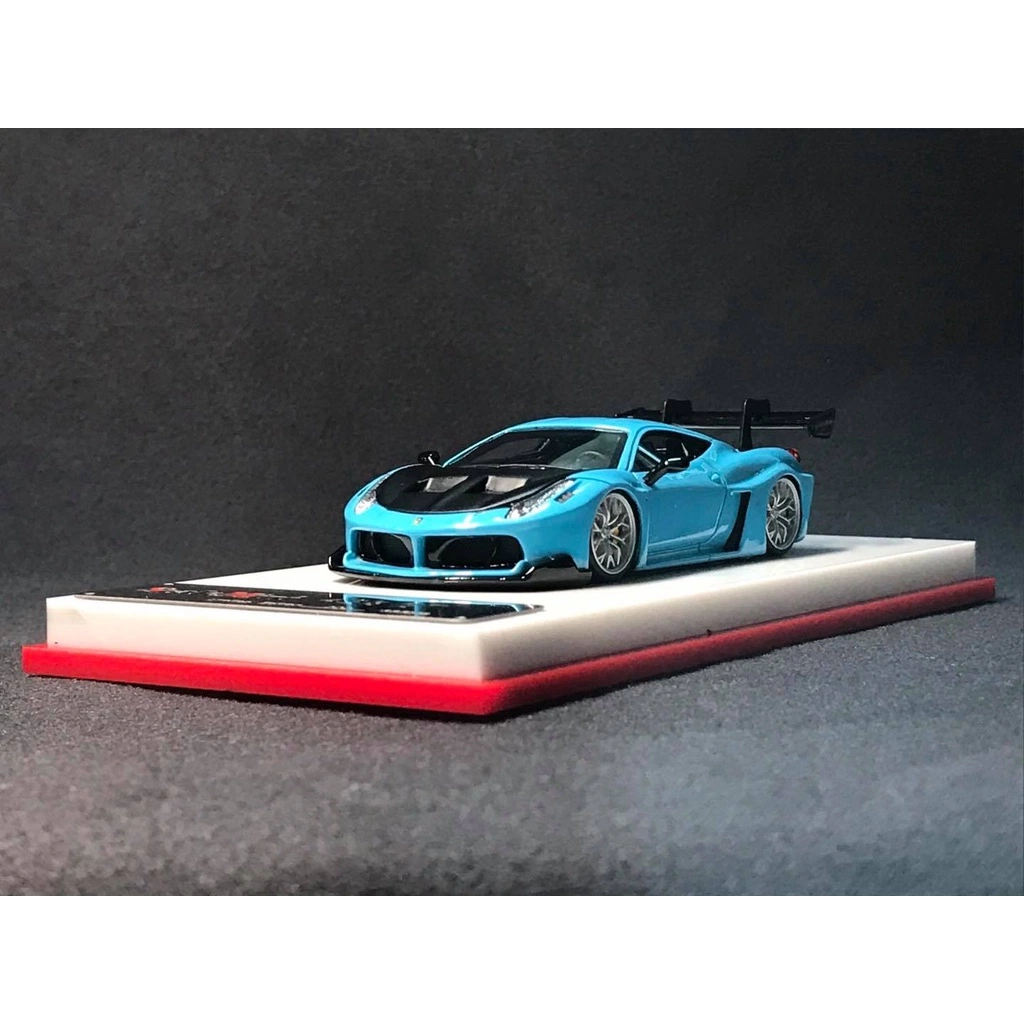 Scalemini 1/64 Lb-Works Ferrari 458 Gt Wing Baby Blue Resin Scale Model Car