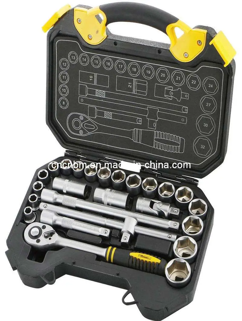 25PCS Professional Hand Tool Set Cr-V Steel 1/2" Drive Socket Set