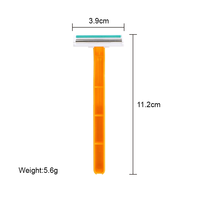 Alta calidad de las afeitadoras Mens Precio al por mayor de la hoja de afeitar desechables de doble con mango de plástico
