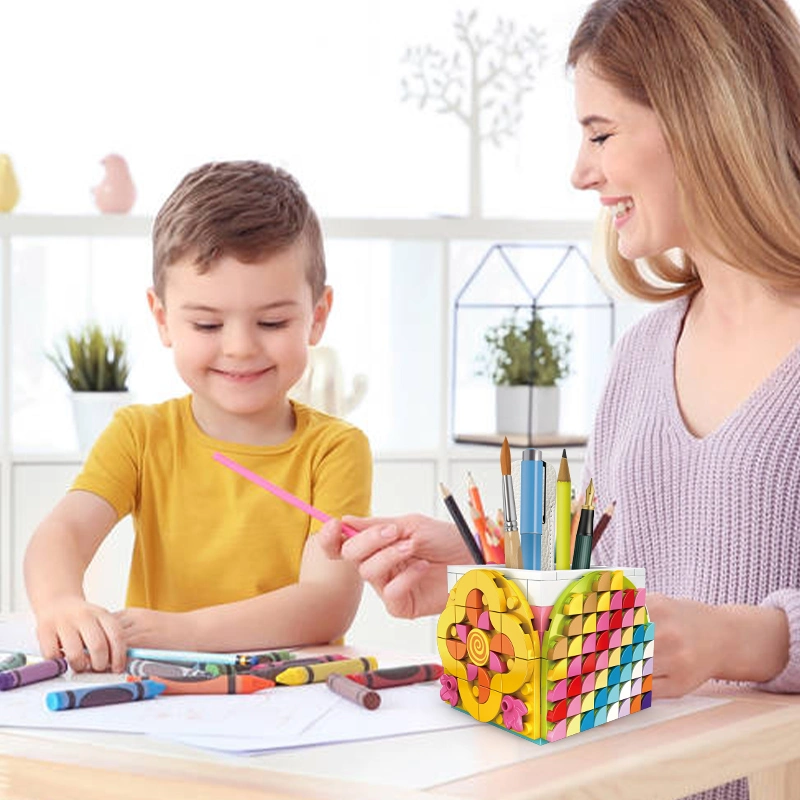 Woma juguetes niños maestros día regalos de Navidad Sorteo de supermercado Rainbow Rack Bolígrafo de plástico titular Conjunto de bloques de construcción de ladrillos