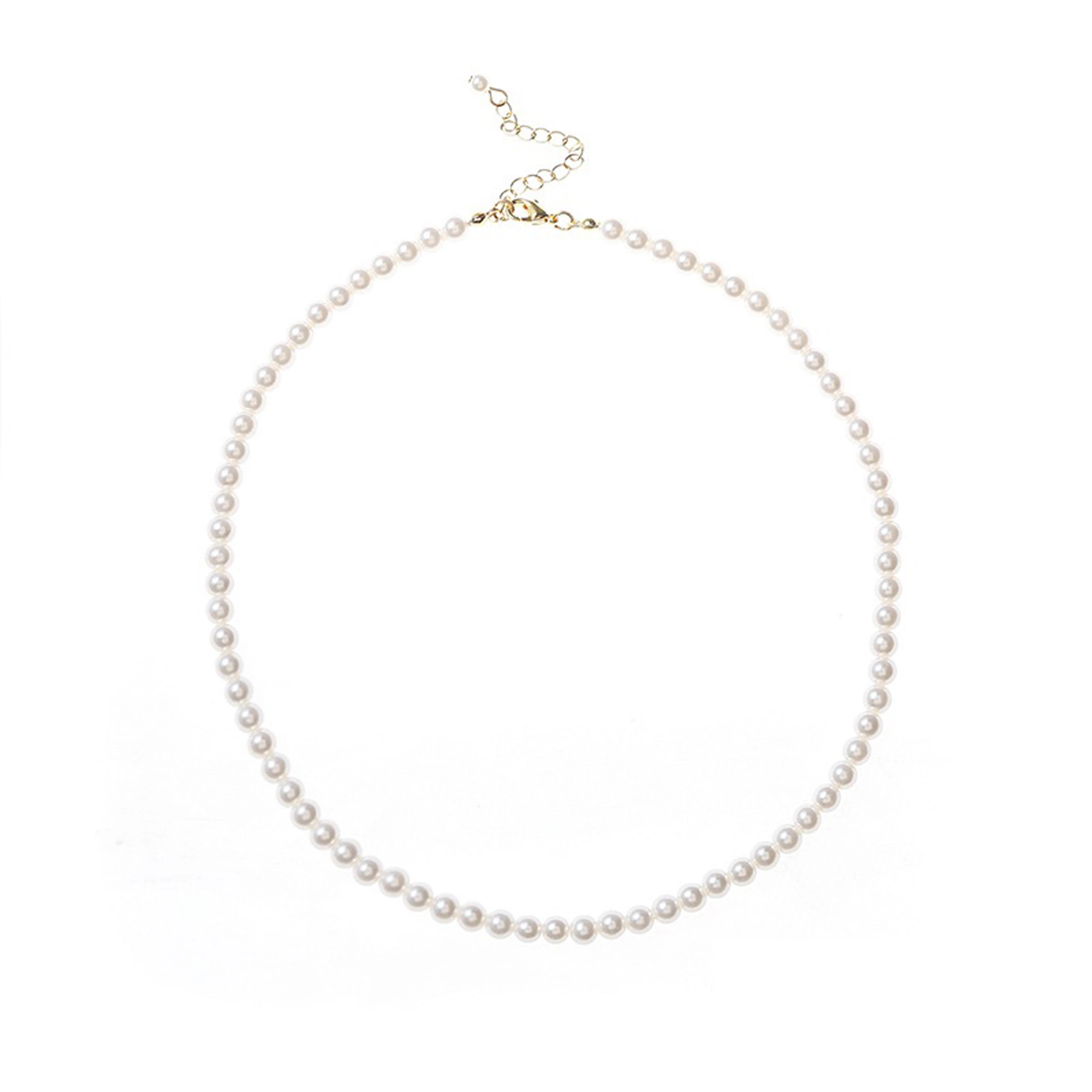 Wedding Pearl Necklace for Brides Imitation Pearl Diomoud Necklace