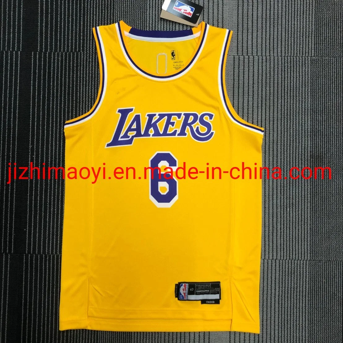 Großhandel/Lieferant Los Angeles Lakers N-B-A 2022 75th Anniversary Diamond Jersey Gelb/Gold Swingman