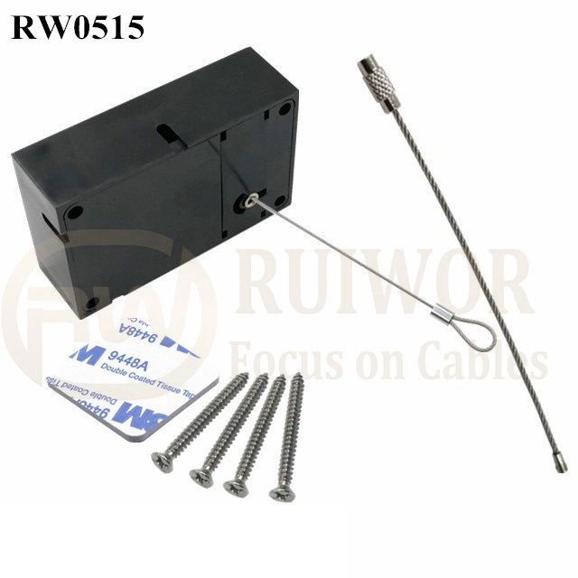 Customized Cuboid Anti Theft Pull Box with Wire Rope Ring Catch