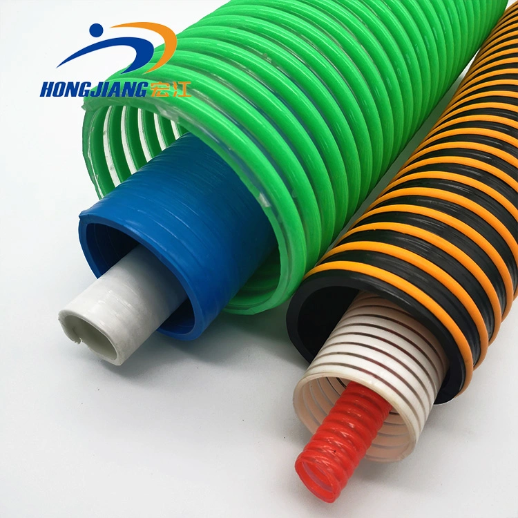 Espiral de descarga de succión de bomba de agua de PVC flexible reforzada con plástico Tubo flexible