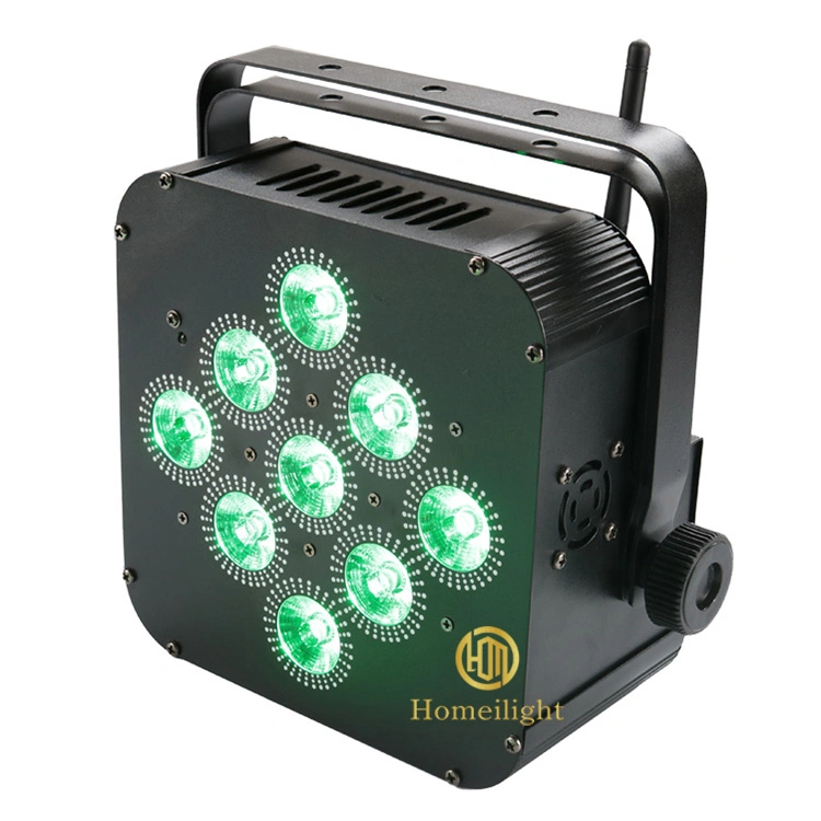 Battery Powered PAR Lights 9X18W Portable Stage Lighting