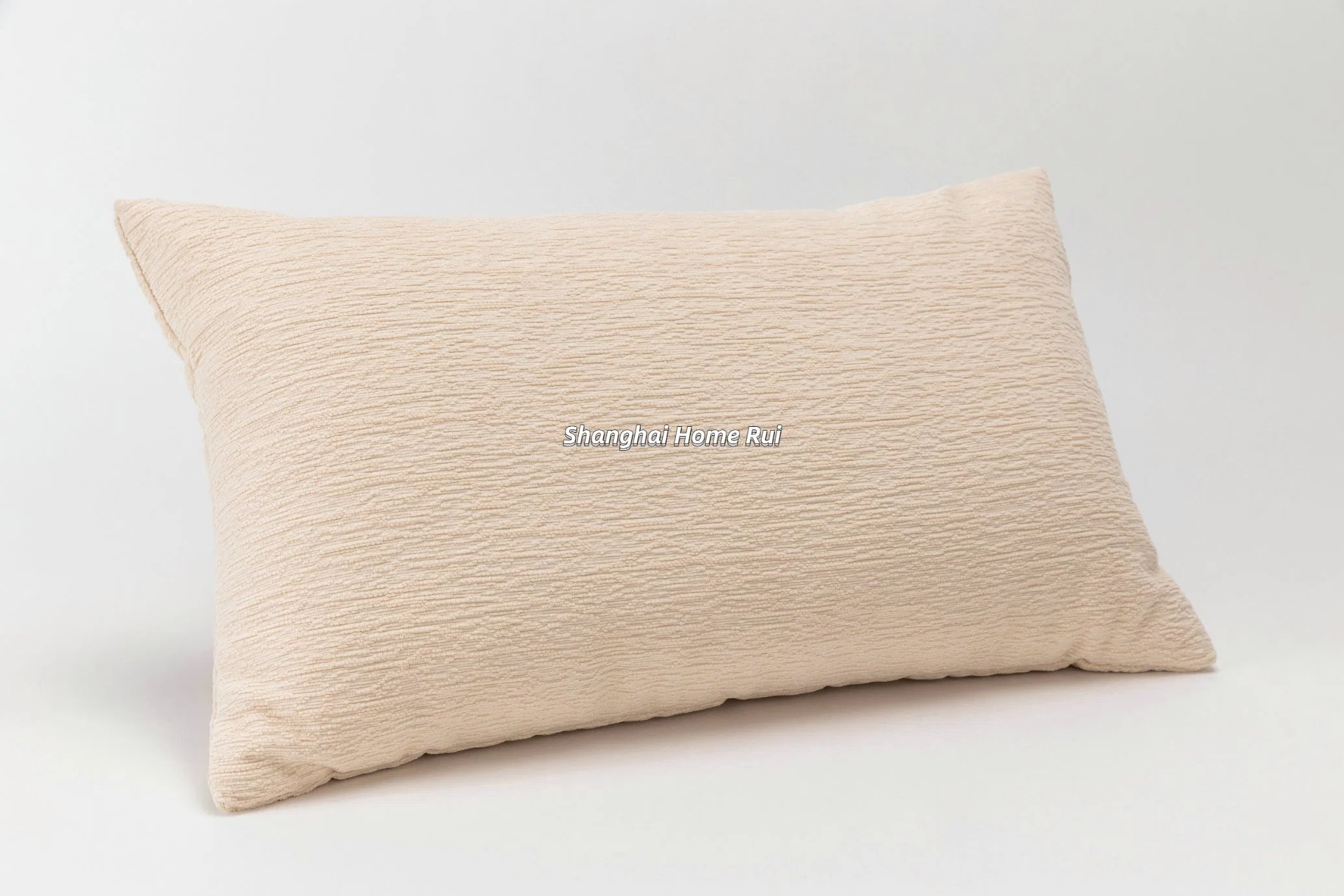 Home Bed Sofa Deco Beige Rectangle Woven Chenille Backrest Throw Pillow Case Toss Cushion Cover