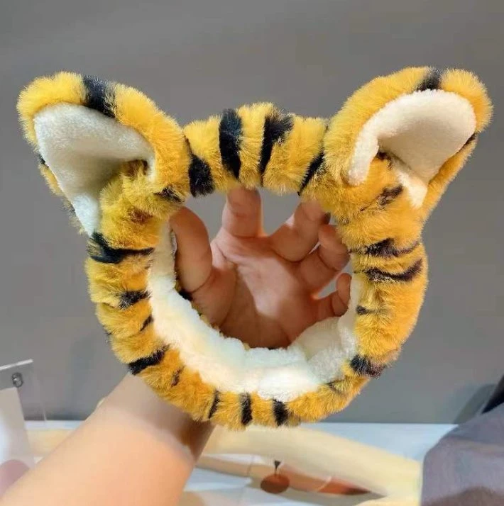 Tiger Stirnband Make-up Gesicht Wasch SPA Koralle Fleece Stirnband Mädchen Party Haarzubehör