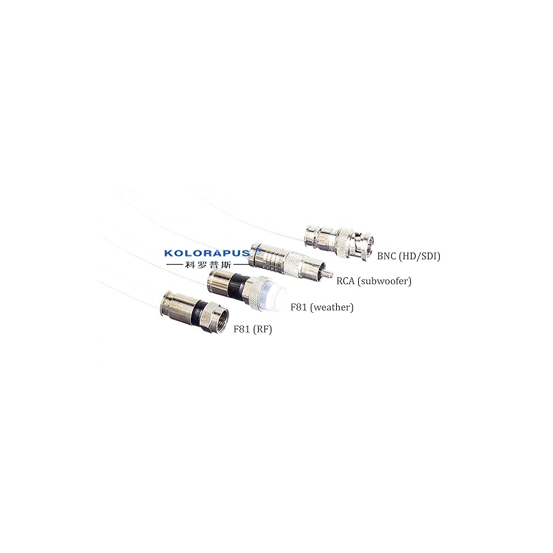 Kolorapus 10' Feet Black RG6 Coaxial Weather Proof Connectors, F81 / RF, Digital Coax - AV TV Antenna, and Satellite