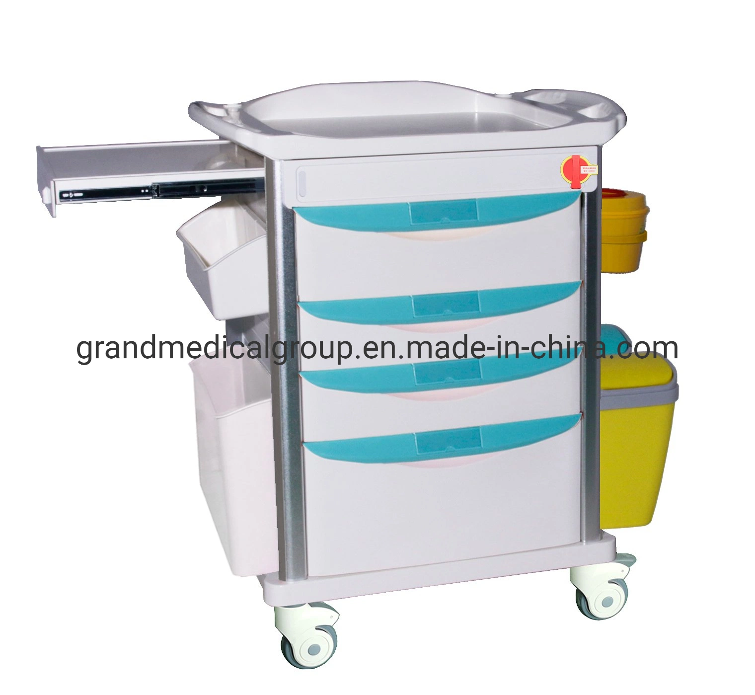 in Stock China Manufacture CE FDA Approved Grand Factory Made Medical Hospital Emergency Trolley Medical Nursing Crash Cart Surgical