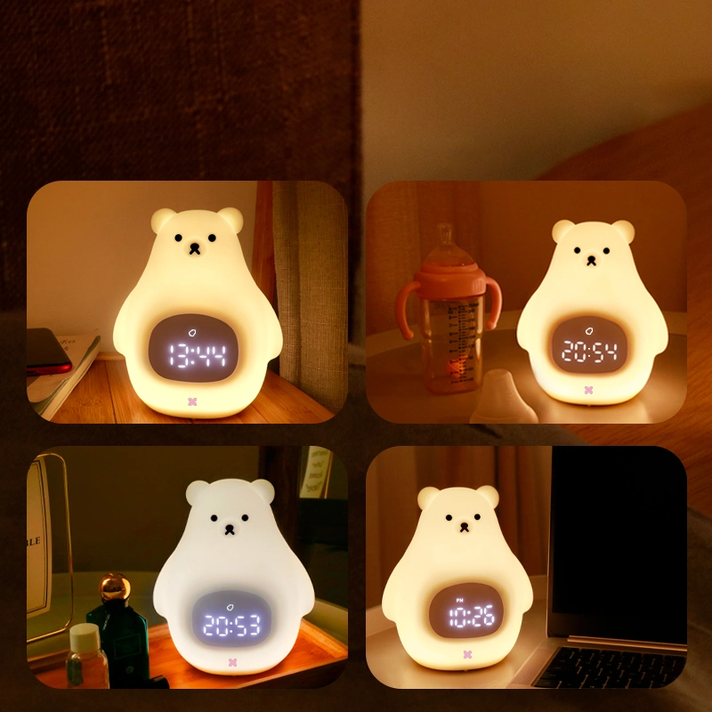 Bear Night Light and Cute Kids Alarm Clock