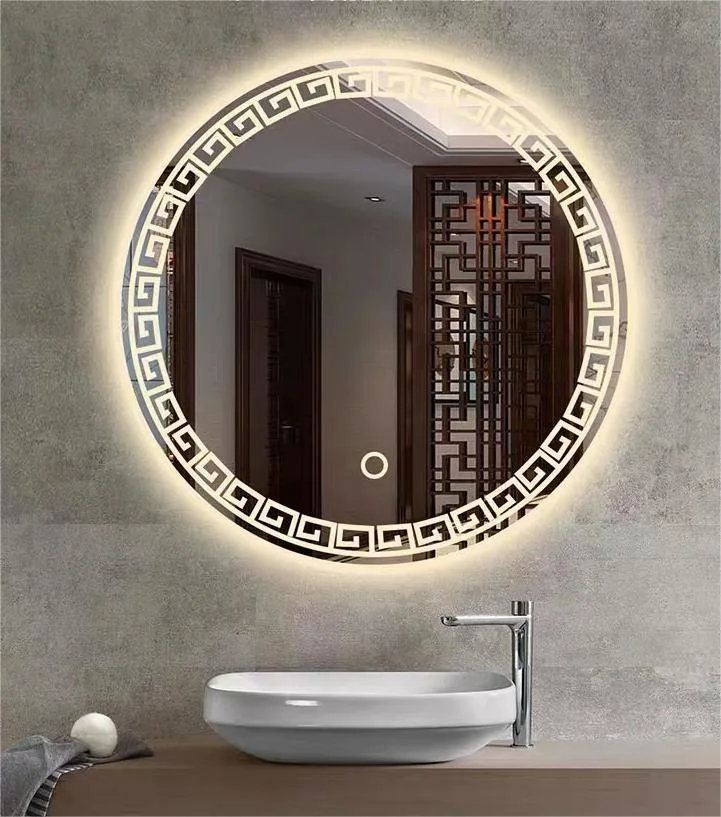 New Silver LED Bathroom Home Decoration Light up Round Mirror Makeup Vanity