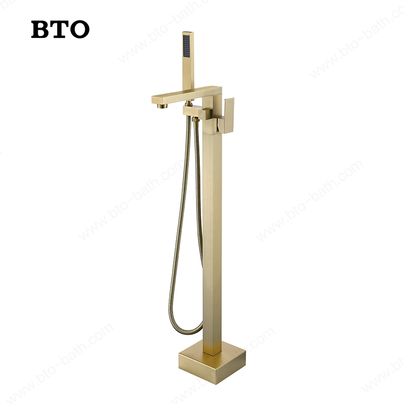 Hot Selling Double Handle Floor Mounted Freestanding Bathtub Faucet