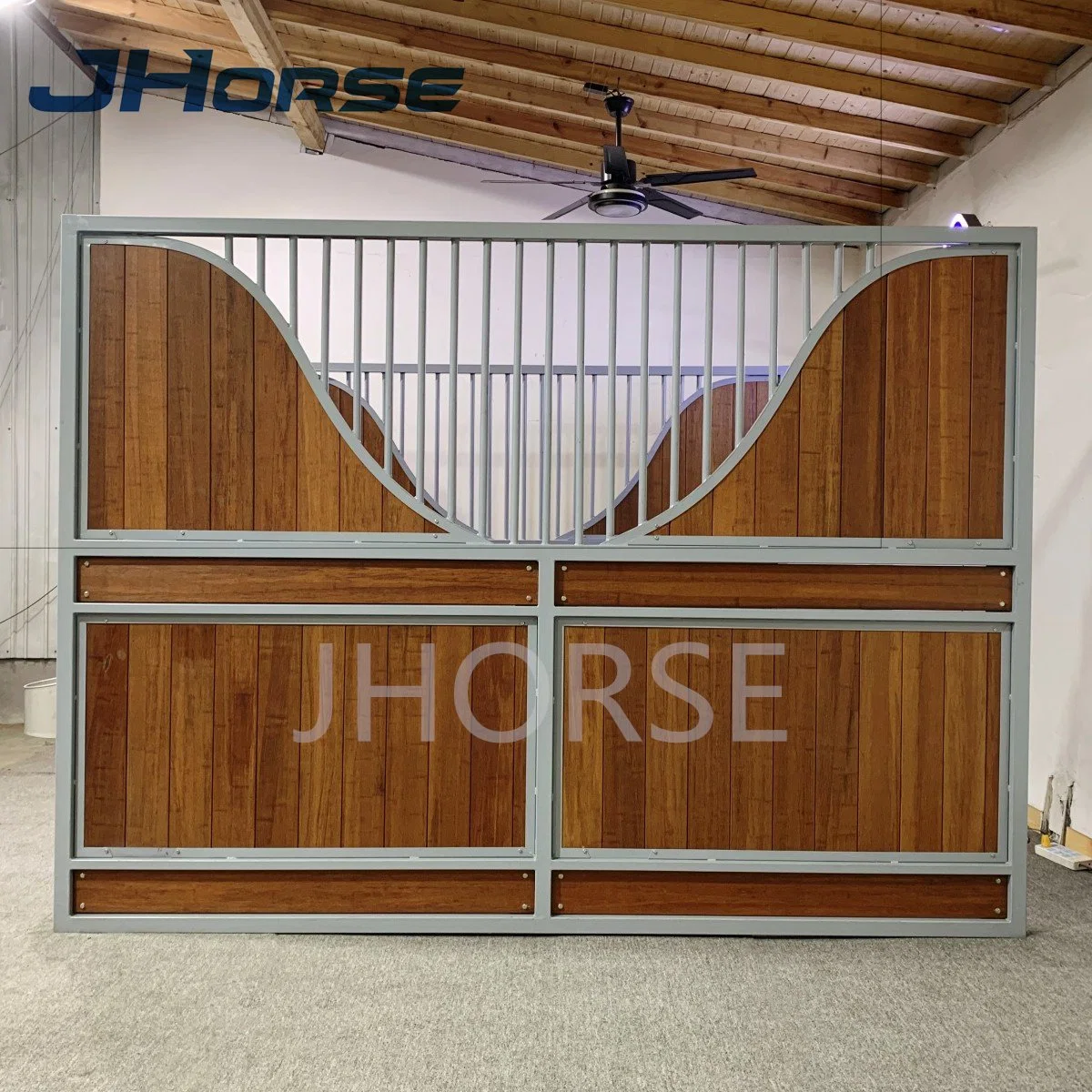 Full Bamboo Wood Side Back Panel Horse Stall Horse Stable Metal Side Partition Panel