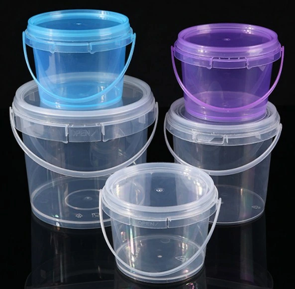 1 Litre /2L Food Grade Clear Plastic Bucket, 4 LTR /5 Liter Transparent Food Pail with Lid