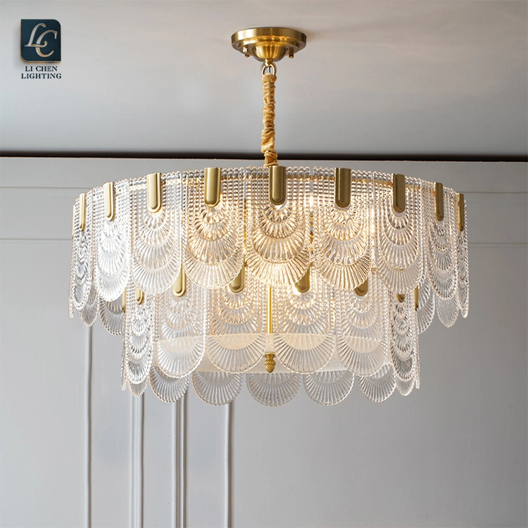 Modern Round LED Crystal Glass Chandelier Design Pendant Lamp