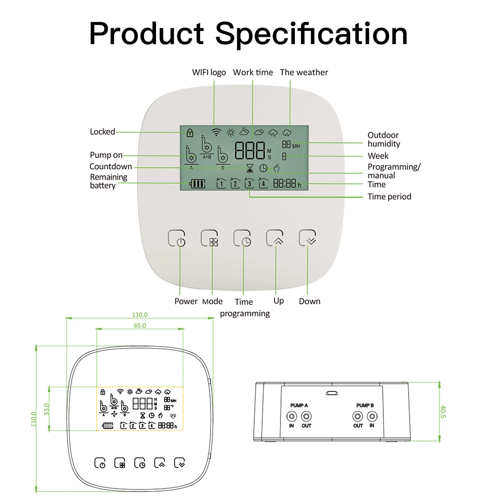 WiFi bomba de agua Tuya Smart riego Machine Micro-Drip riego automático Sistema Doble bomba de riego Timer plantas sistema de controlador de agua AC Herramienta de irrigación