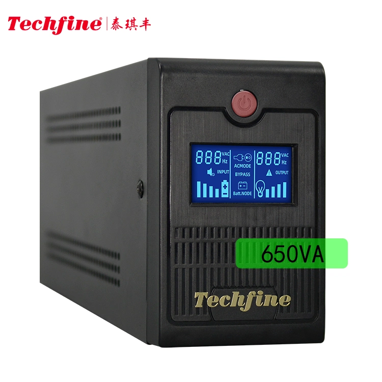 Techfine Power Supply 650va Line Interactive UPS for Home Computer Offline UPS Power Supply