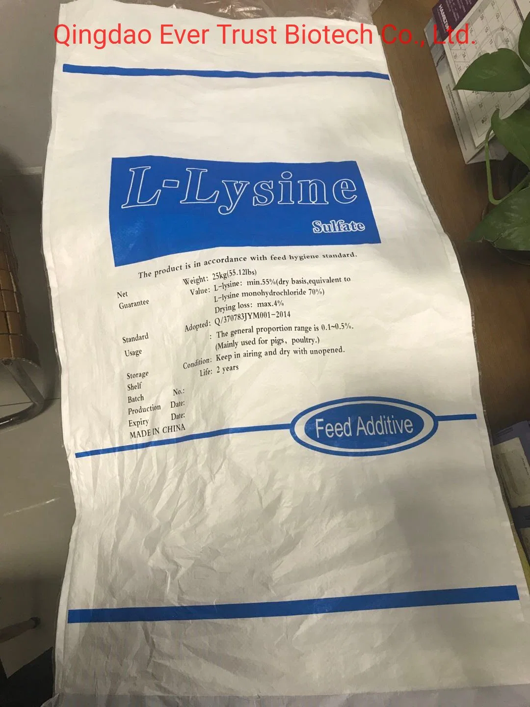 L-lisina 70% de sulfato de Piensos