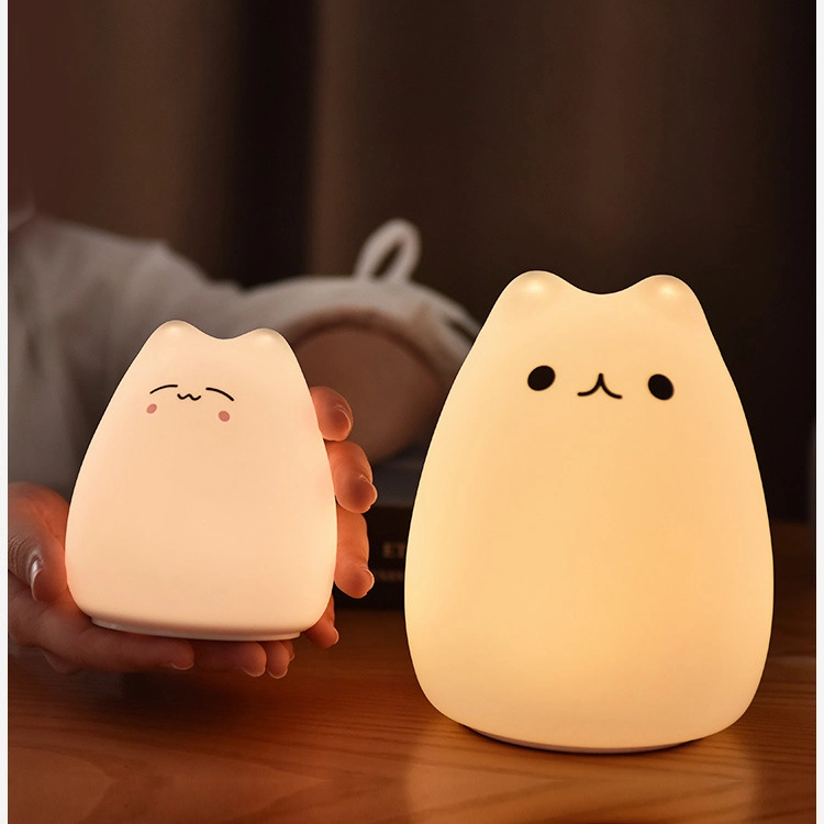 Cute Cat Animal Shaped Children Night Light Cartoon Lamp with AAA Battery