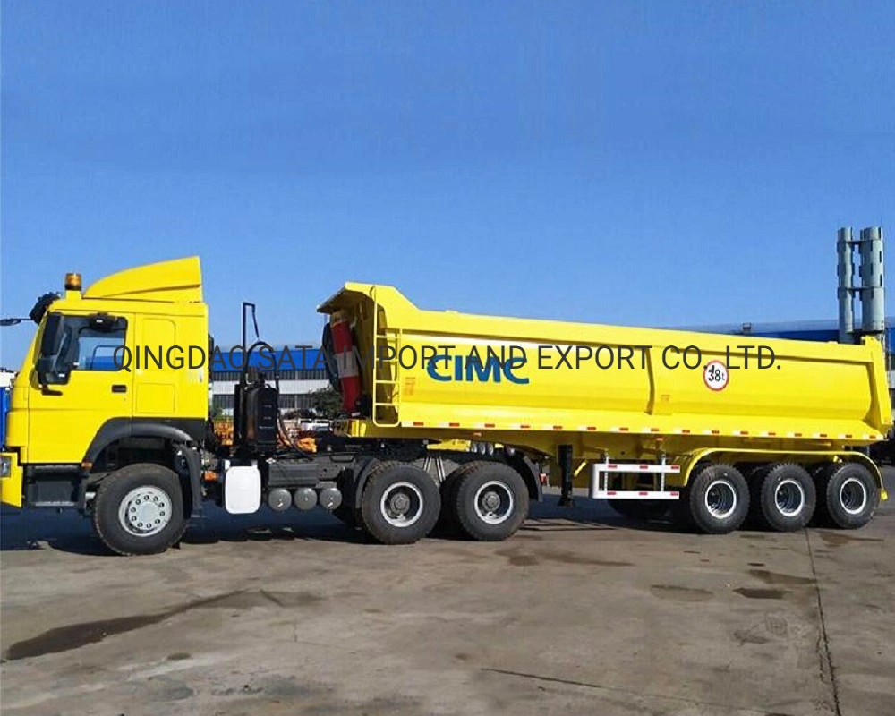 3 Axles U Shape Rear Dump Box Tipper Truck Semi Trailer