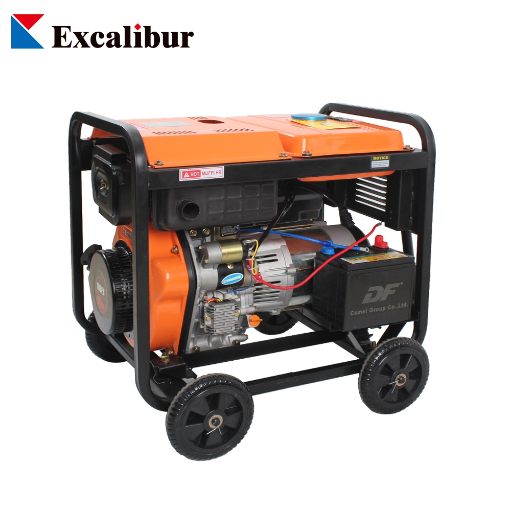 Air-Cooled Diesel Engine Power Generator Set with 8 Inch Wheels