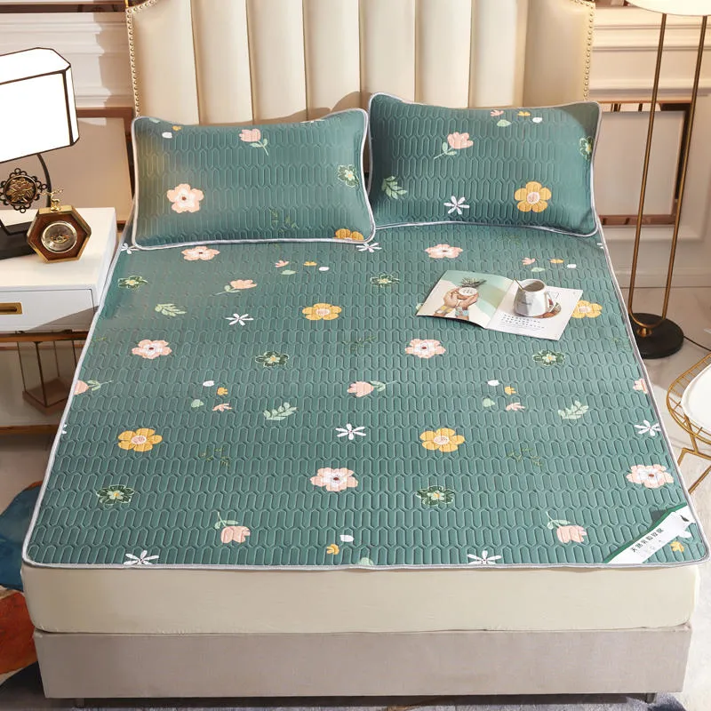 Printed New Products Summer Mattress Cover Bedding Set with Rubber Filling and Cool Feeling Fabric