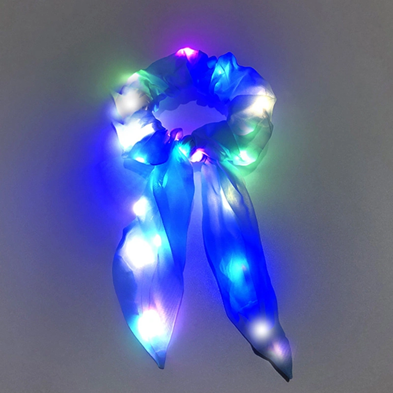 LED Luminous Ribbon Headband Night Light Hair Rope Dynamic Fashion Hair Accessories