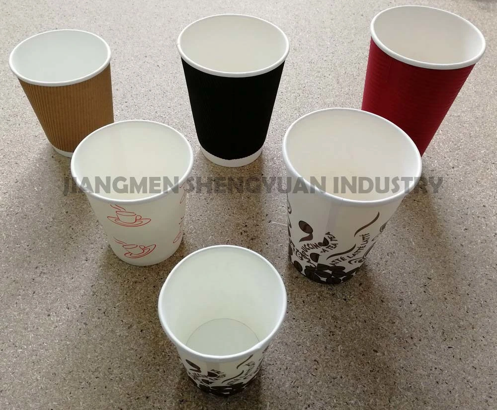 Copos de chá de café descartáveis de 12oz/parede dupla/papel Ripple Para bebidas frias e bebidas quentes