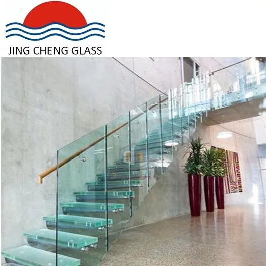 Chinese modern Interior Portable Glass Railing Steel/Wood Glass Stair