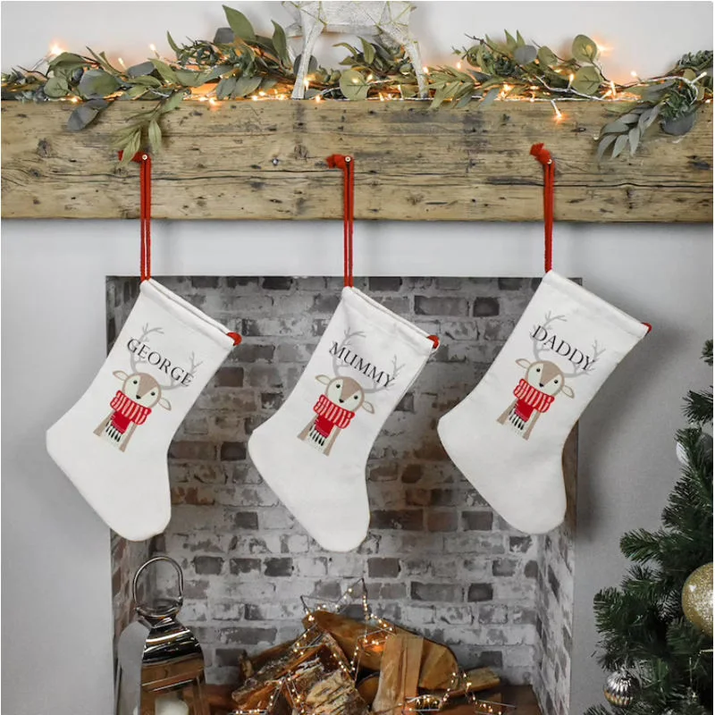 La decoración del hogar de los calcetines calcetines de Navidad en blanco sublimación personalizado