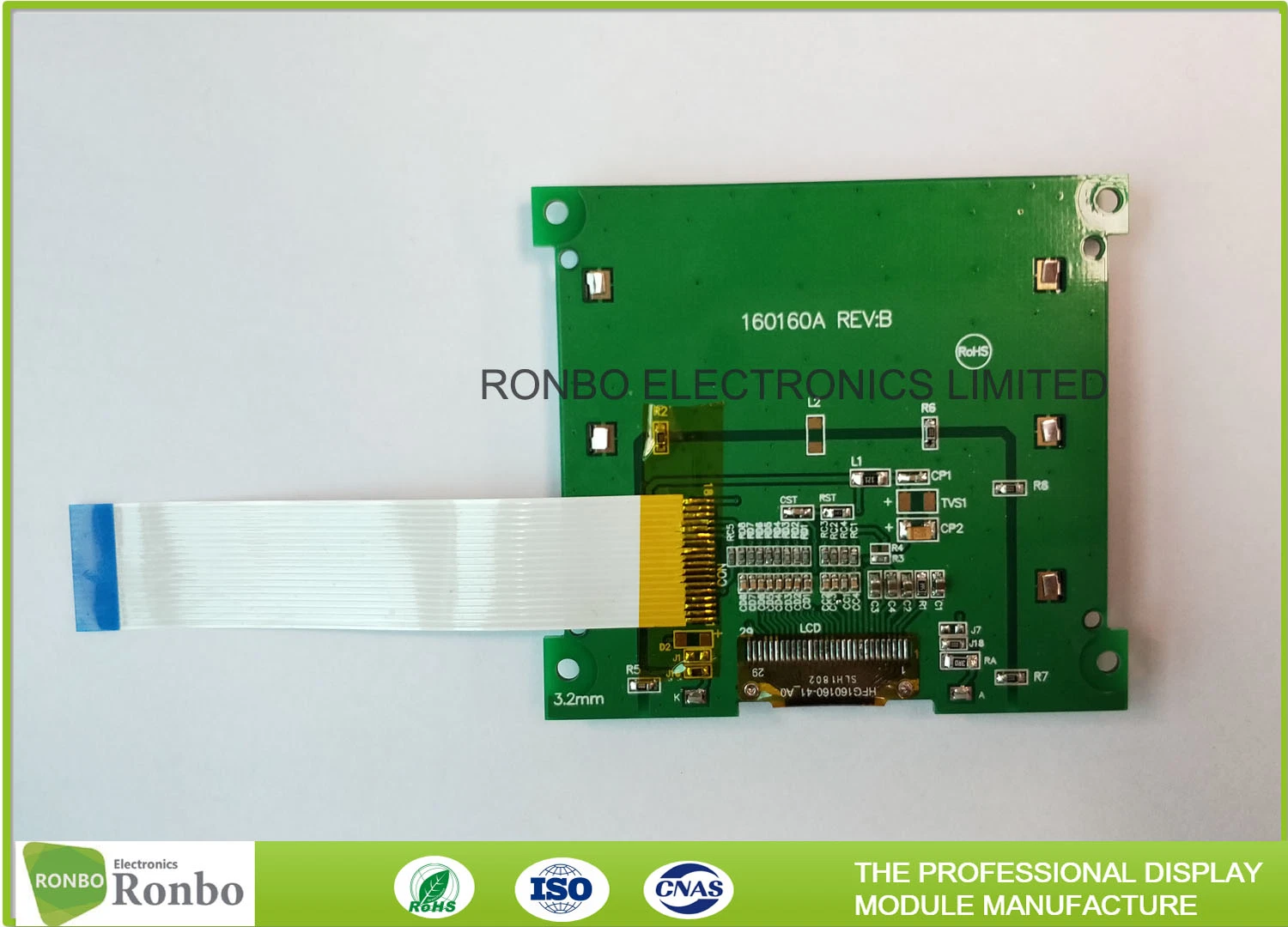 Cog LCD Module FSTN Positive Reflective 160*160 Graphic LCD Screen with 8080 Interface