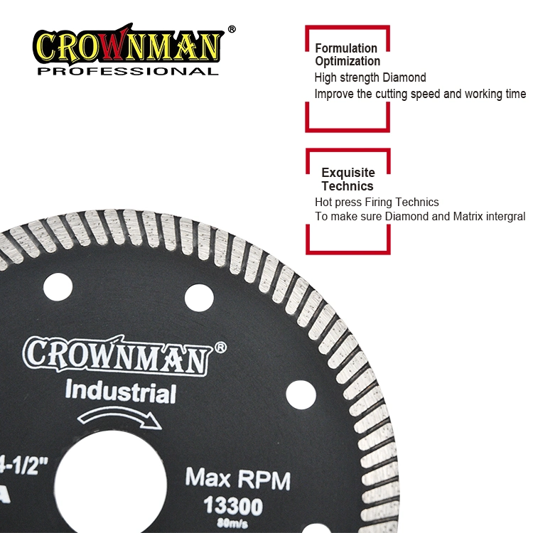 Outils de coupe Crownman, lame de scie diamantée turbo pressée à chaud de 105 mm/115 mm