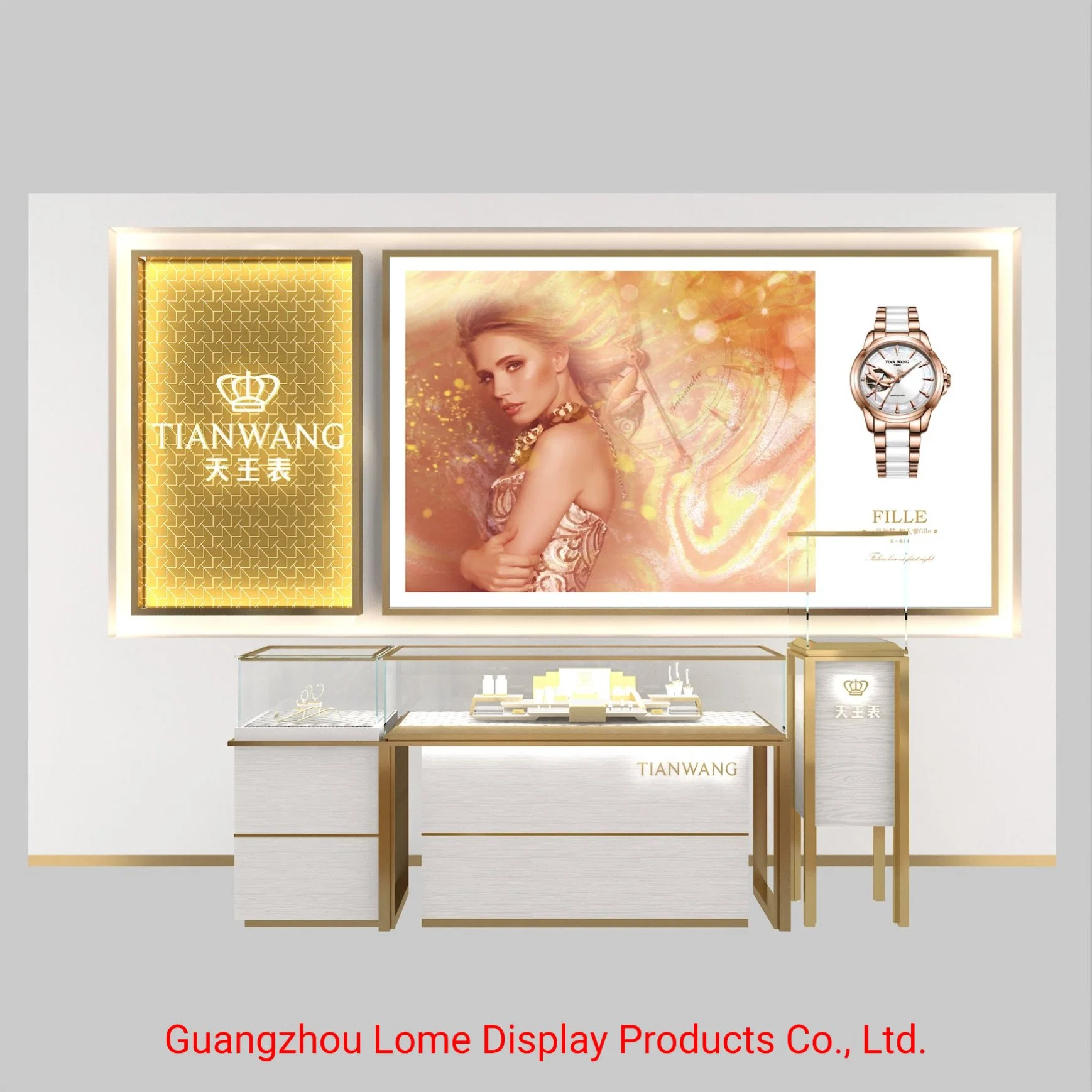 Luxury Watch Display Customize Jewelry Showcase Wrist Watch Stand Interior Design