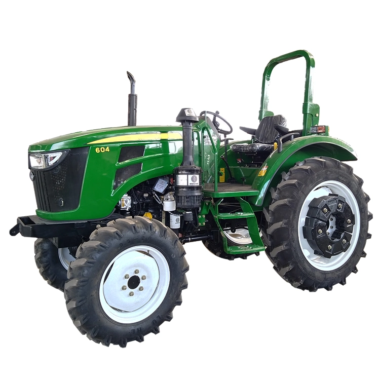 Novo Modelo 55HP 4X4 Trator Agrícola Compacto com Sombreador Motor Diesel Sistema Hidráulico Máquinas Agrícolas Tratores de Fazenda