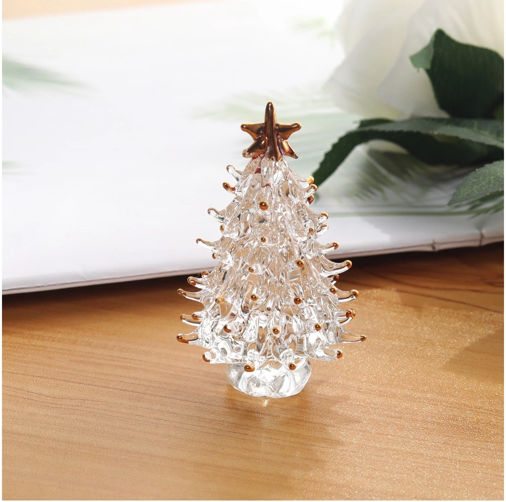 Glas Mini Weihnachtsbaum Kristall Tischschmuck Souvenir Geschenk Zu Hause Dekorationshandwerk