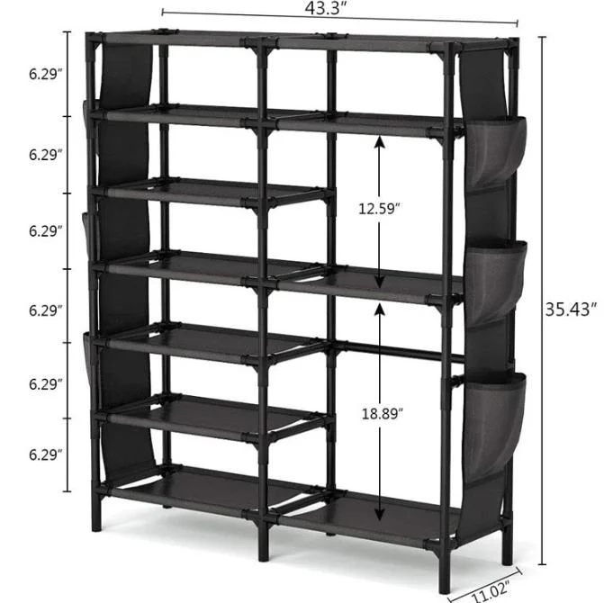 Portable Easy Assemble Home 7 Layers Boots Storage Organizer Shoe Rack