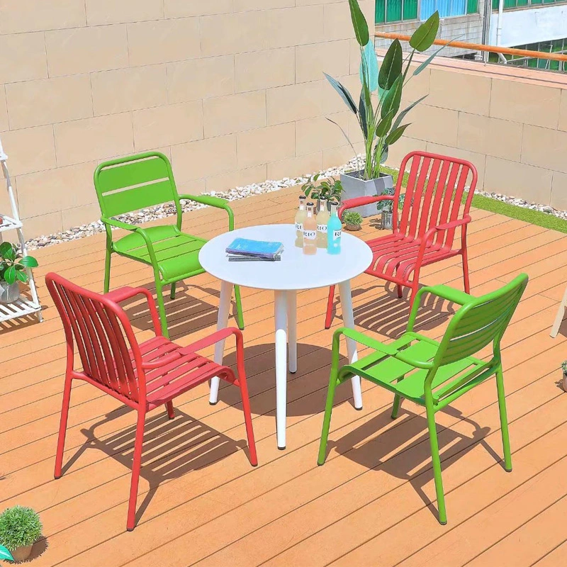 Outdoor Tables and Chairs All Aluminum Courtyard Garden Balcony Coffee Shop Color Tea Shop Outdoor Display Combination