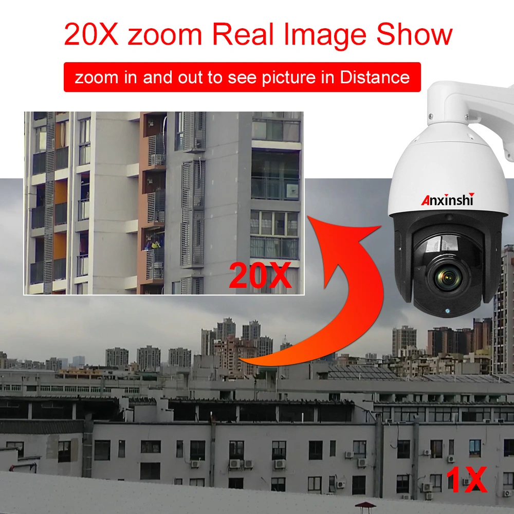 H. 265 Poe 2.0MP HD IP Starlight IR 300m Auto Tracking Dome PTZ CCTV Camera