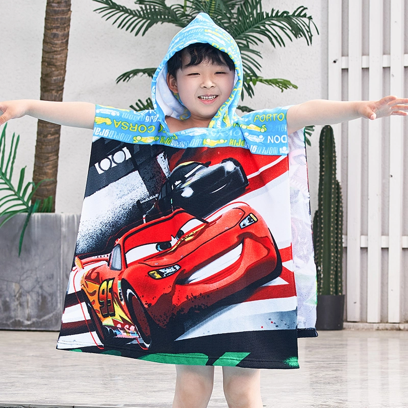 Soft Microfiber Children Kids Beach Quick Drying Poncho Towel Beach Towel