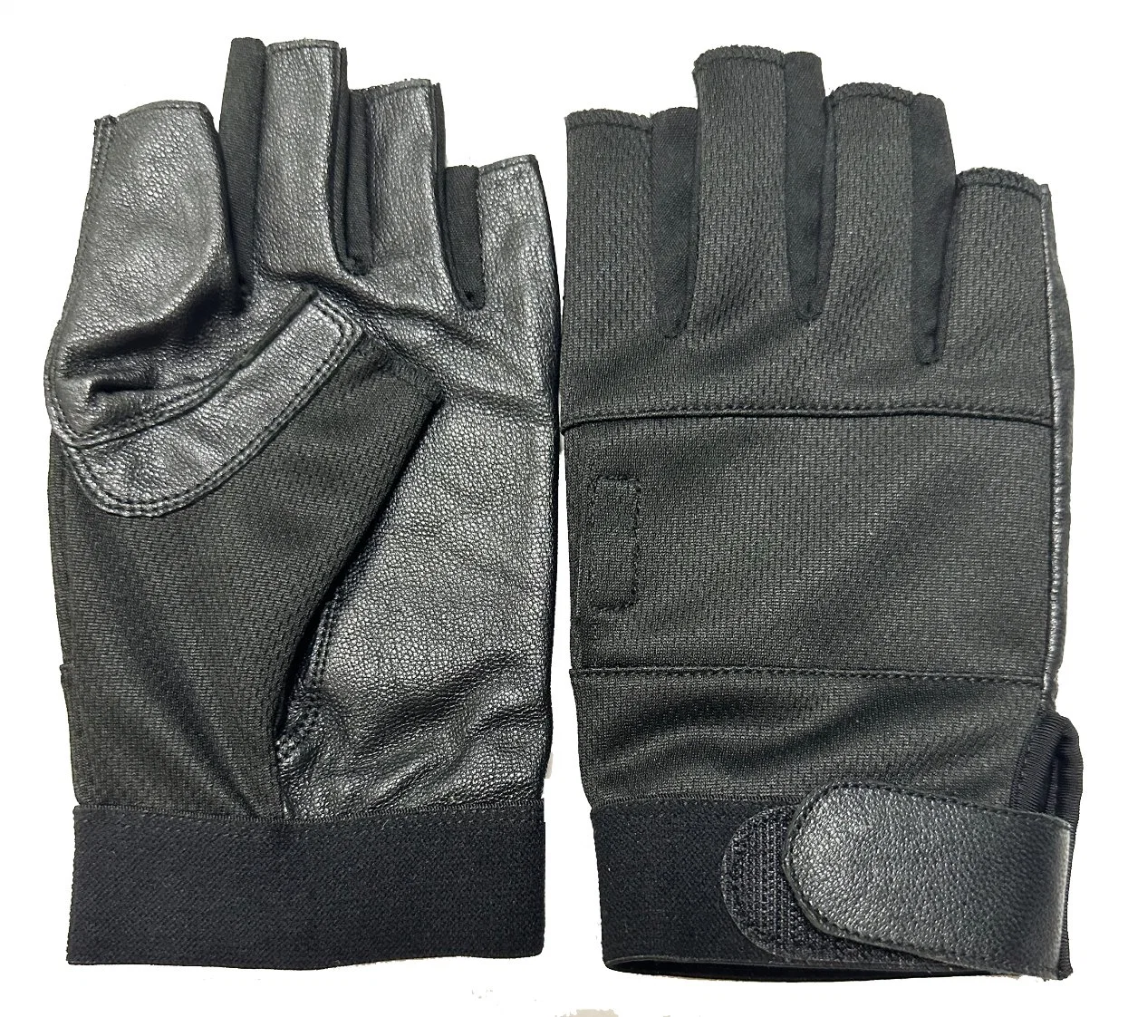 Genuine Leather Cycling Fingerless Half Finger Driving Gloves