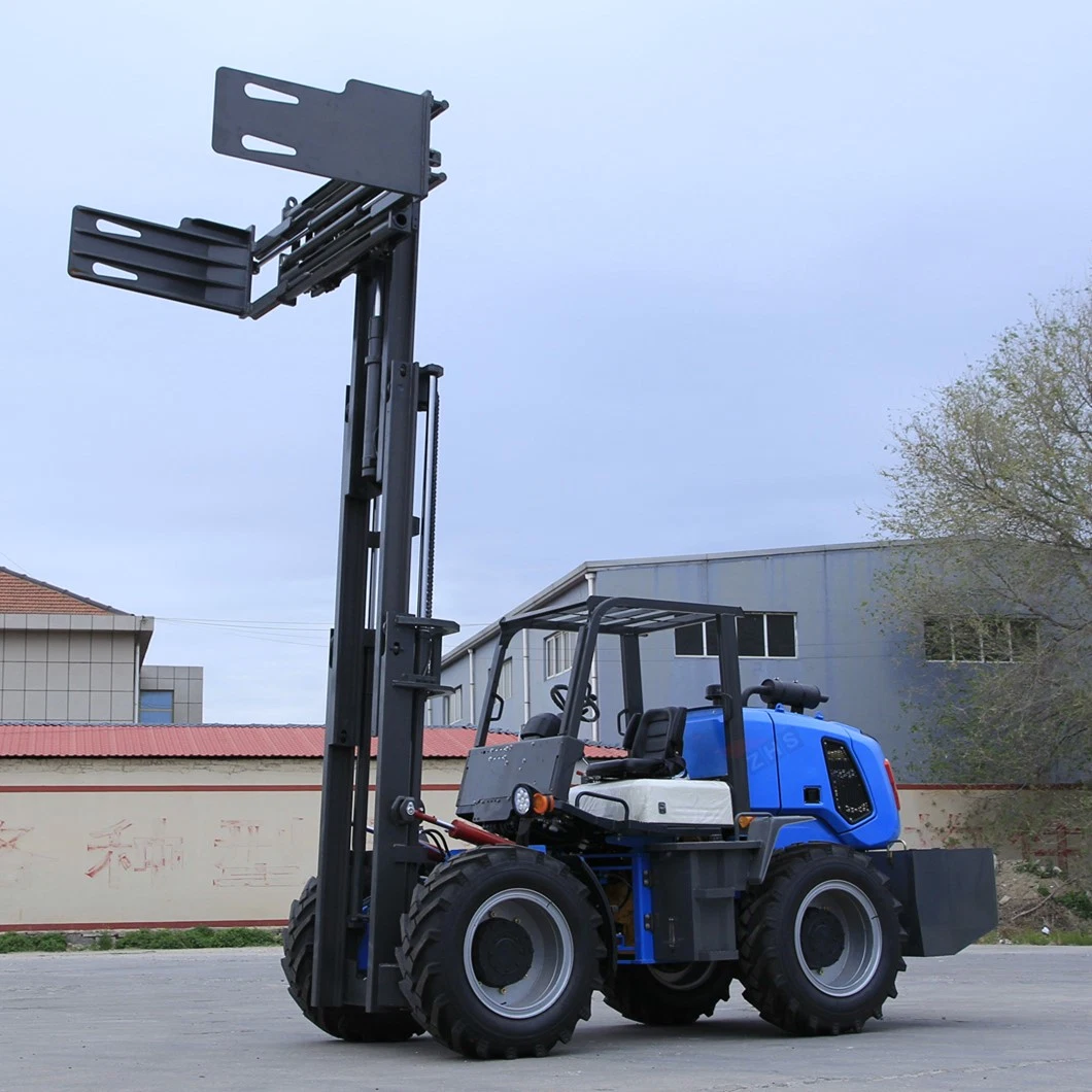 China 4X4 Drive Forklift de la carretera tracción a las cuatro ruedas todos Equipo de manipulación de la carretilla elevadora de terreno 6 M manipulación de almacén aplicable