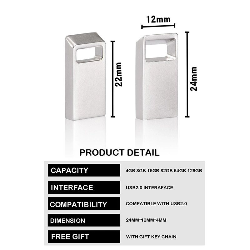 Metal USB Flash Drive 16GB 32GB 64GB Mini USB Drive with OEM Logo