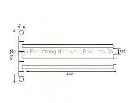 Everstrong plegable de acero inoxidable con 3 Toallero toallero