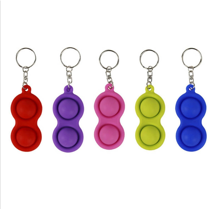 Trianing Push Pop Pop Mini Push It Bubble Fidget Toys Sensory Popper Portable Stress Relief Silicone Hand Keychain