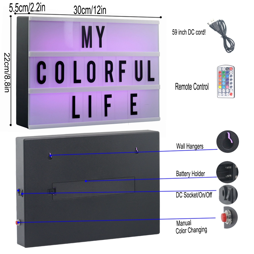 A4 Party Light Box Color Changing Cinema Light Box